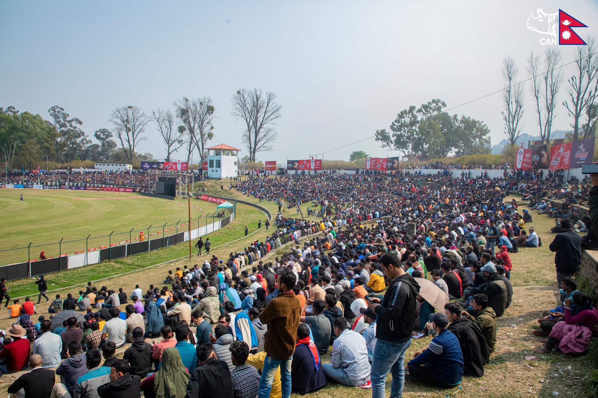 Crowd of spectators before the match at TU ground complex