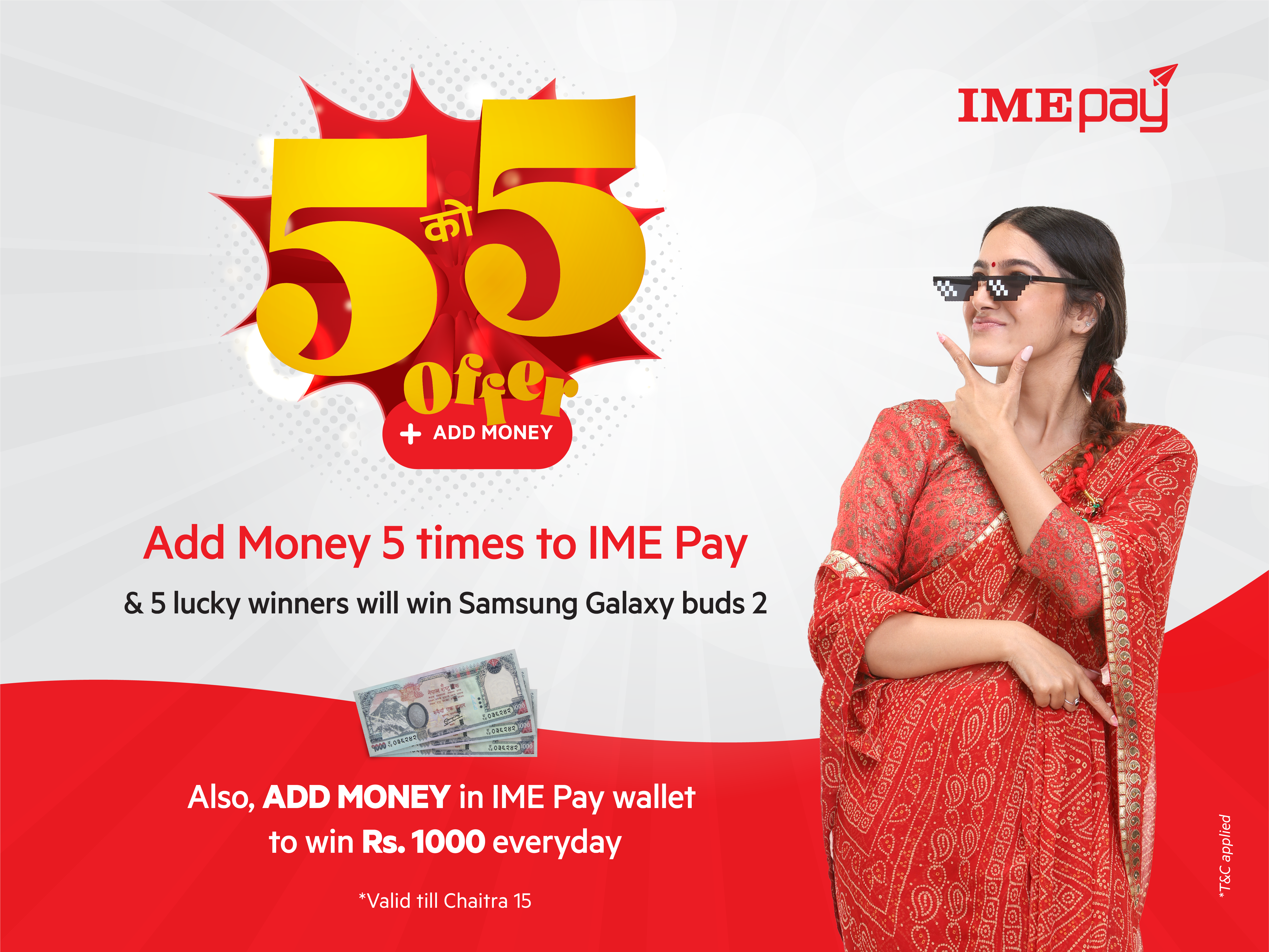 IME Pay Offer: Chance to win Earbuds from “5 of 5”