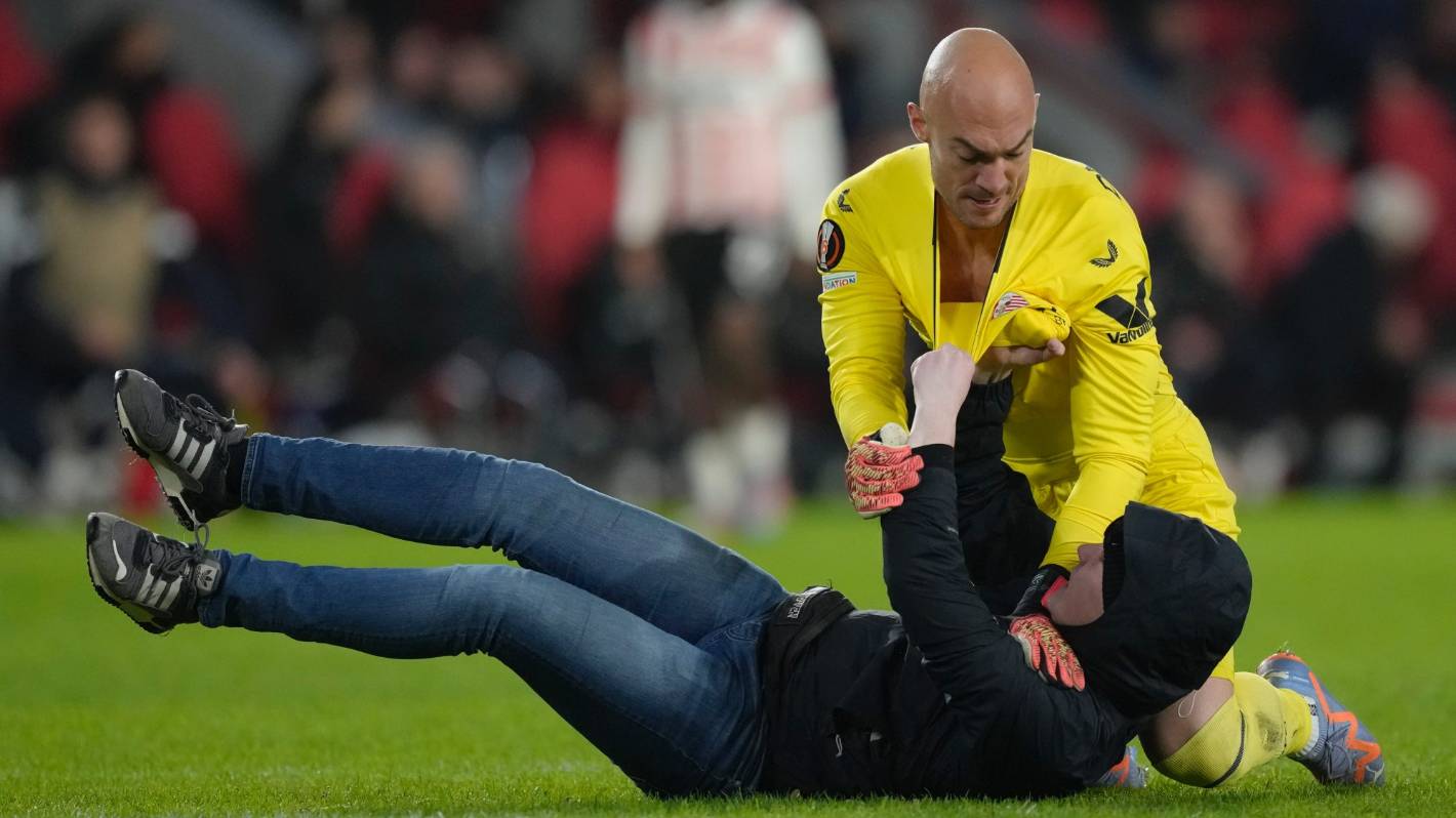 PSV Eindhoven: Fan given 40-year stadium ban for attack on Sevilla goalkeeper Marko Dmitrovic