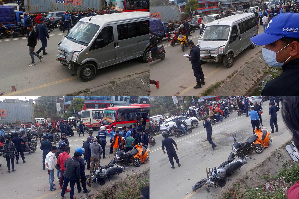 Nine injured in five vehicles collision in Dhumbarahi