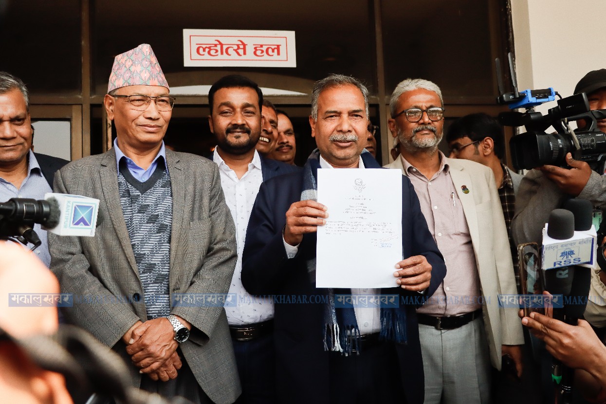 Yadav from ruling alliance files candidacy for vice-presidential election (with photos)