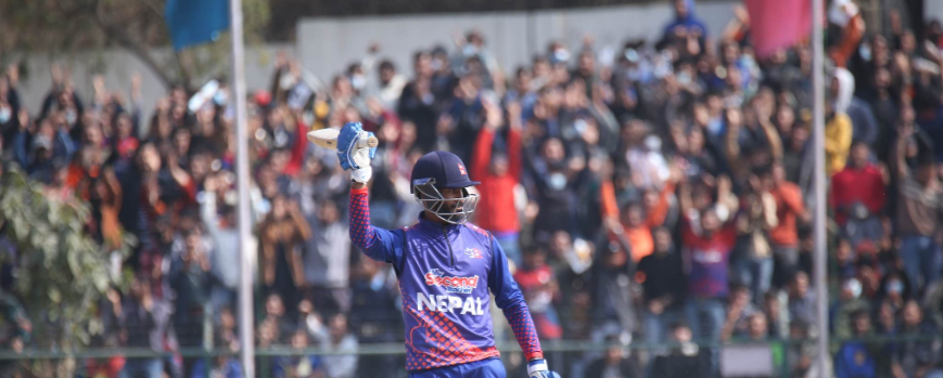 Nepal lost a wicket in second ball