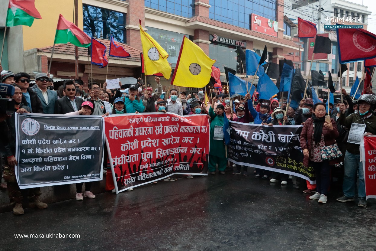 Demonstration of Identitarians at Maitighar (photos included)