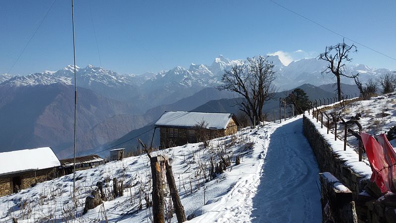 Snowfall in Humla: Farmers delighted