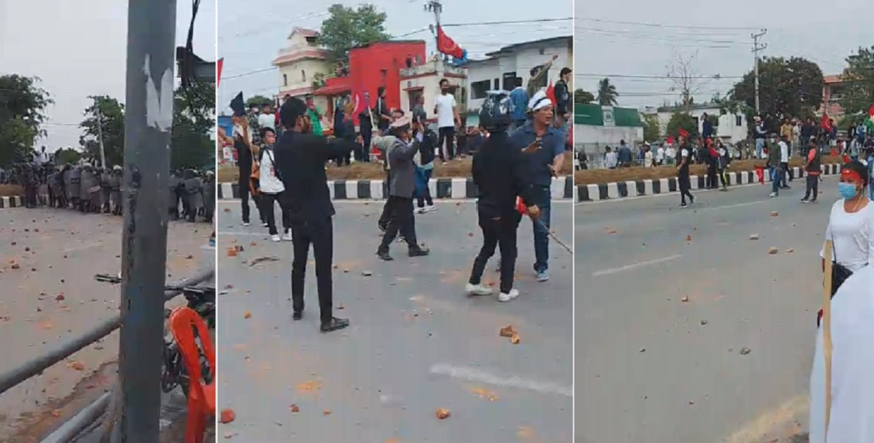 Police & protestors clash in Biratnagar