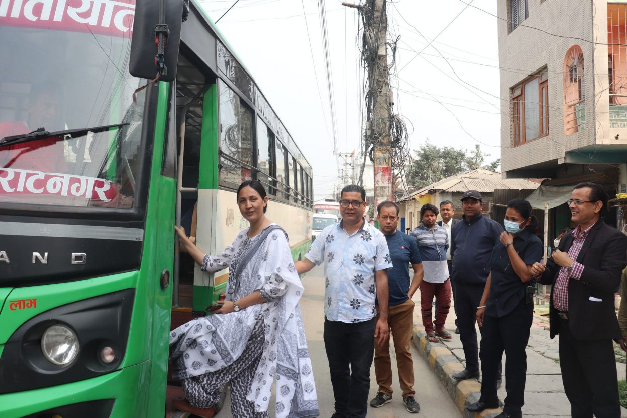 Route test for city bus operation in Biratnagar
