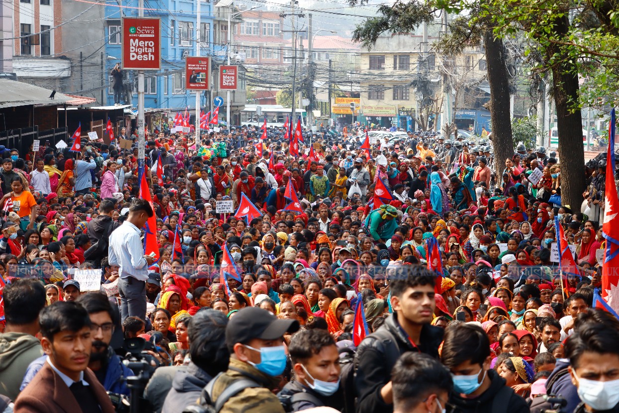 In Pics: Microfinance & meter interest victims demonstration in Kathmandu