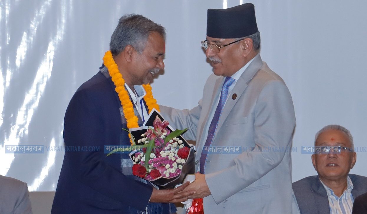 Newly elected Vice President Yadav greeted with certificate (photos included)