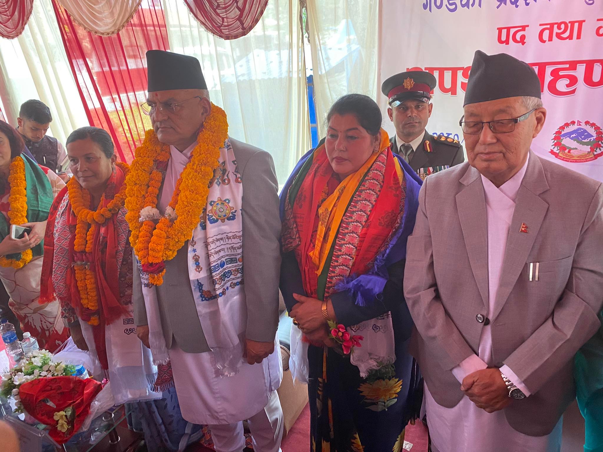 Three-member cabinet formed in Gandaki