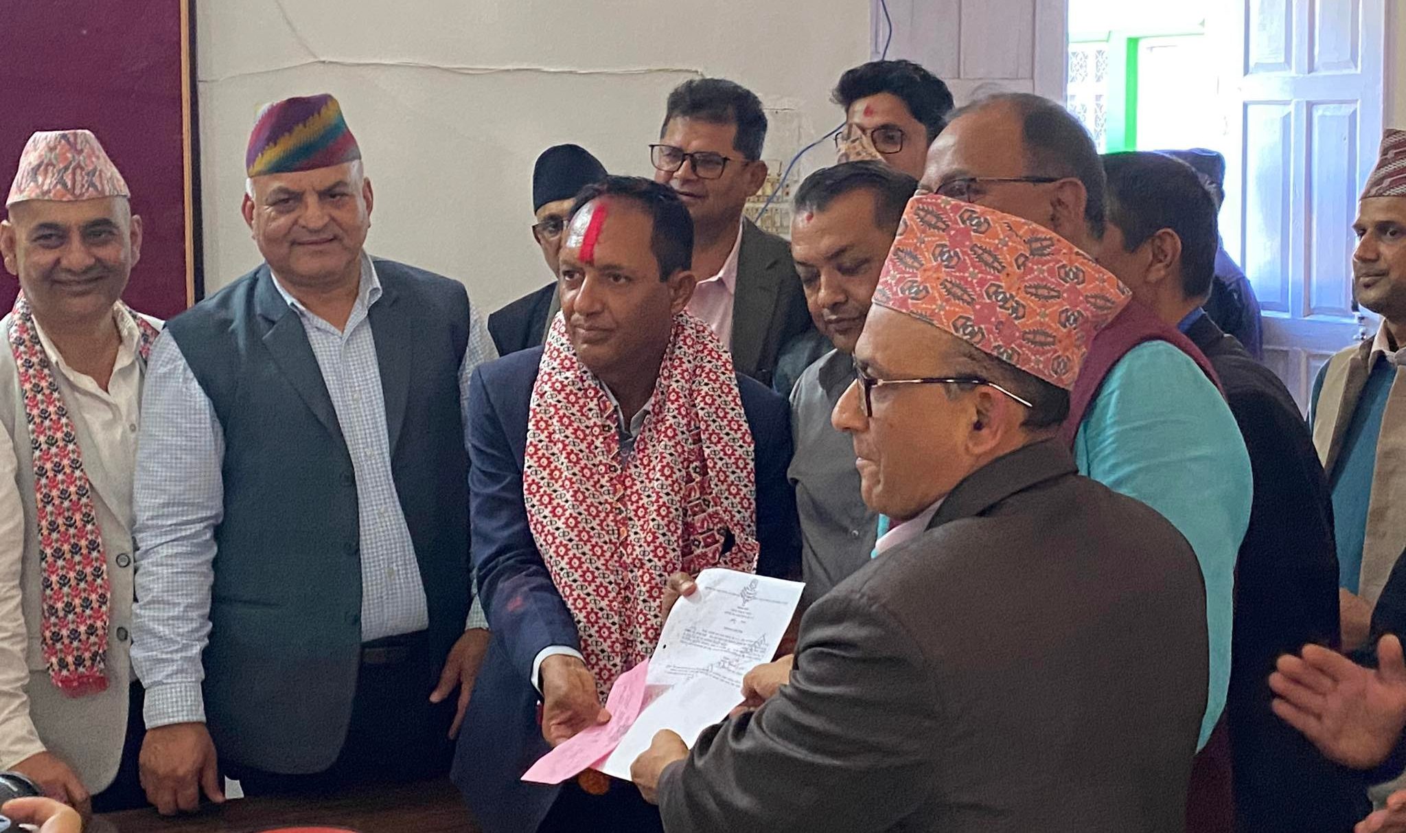 NC’s Govinda Bhattarai registered his candidacy in Tanahun-2