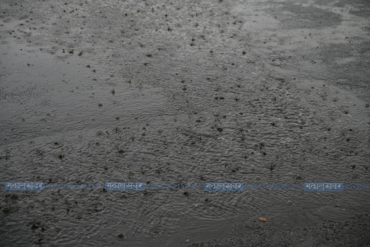 Westerly wind causes light rainfall at some places including Kathmandu Valley