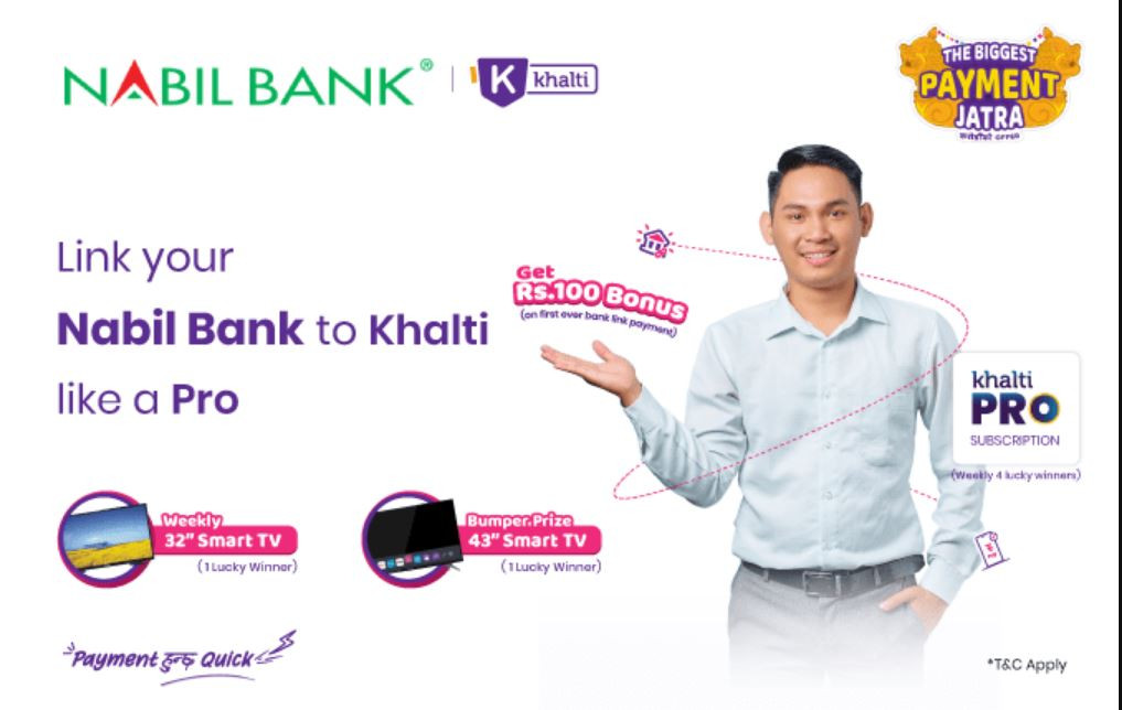 Khalti struck an deal with Nabil Bank, attractive offer
