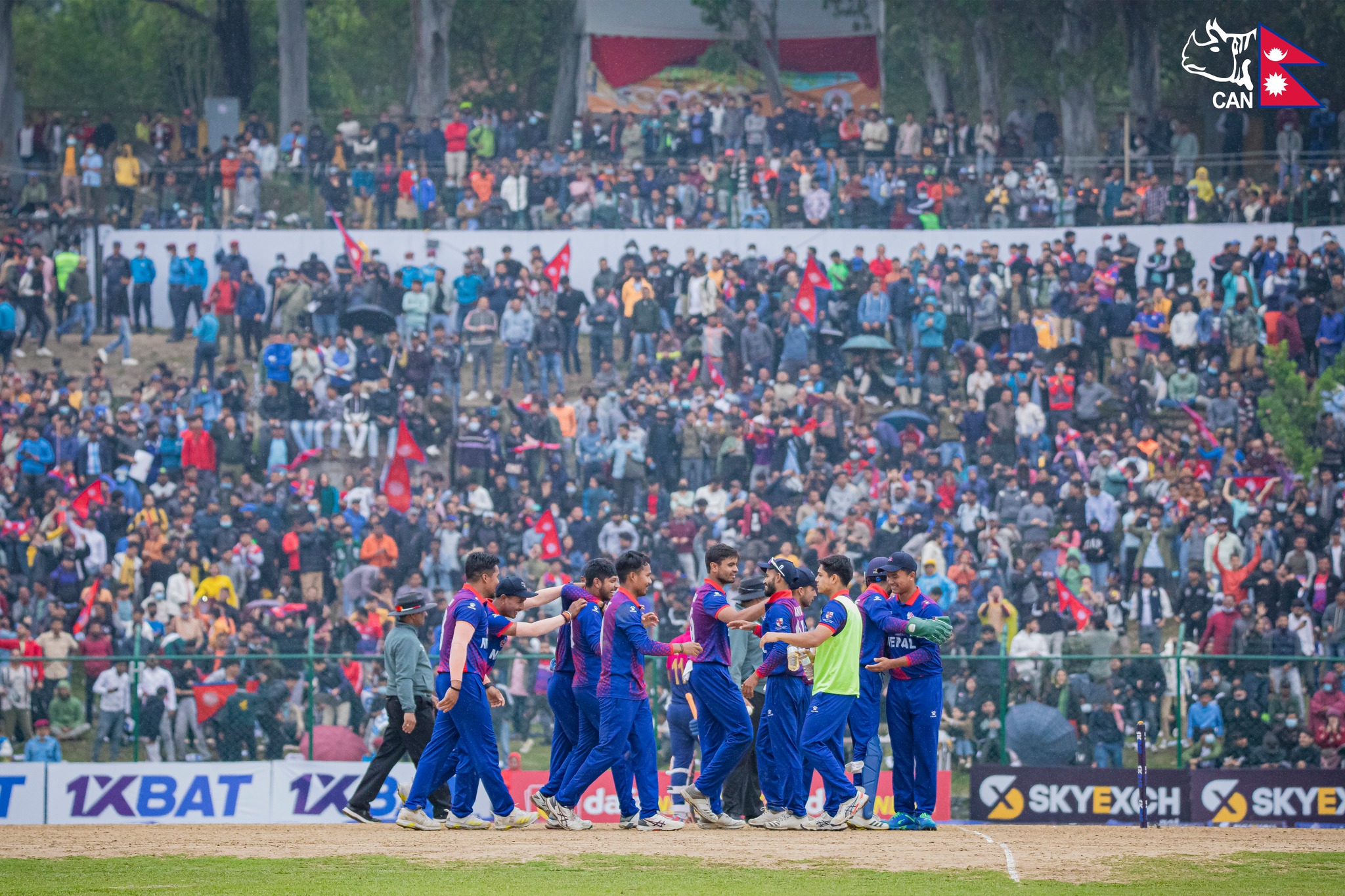 In Pics: Amid rain final match between Nepal, UAE