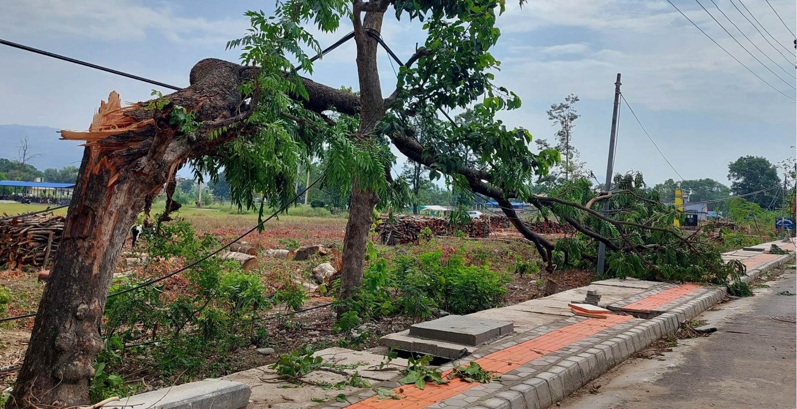 Storm in Kanchanpur: roofs of houses & schools blown off, electricity disrupted