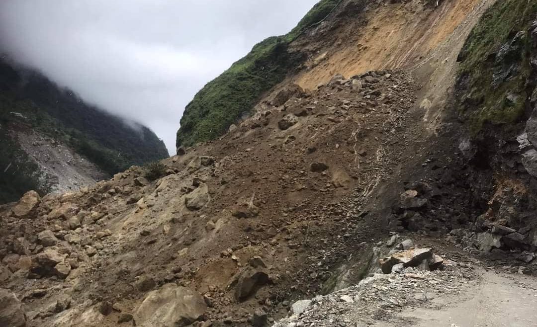 Dry landslide blocks Narayangadh-Muglin road section