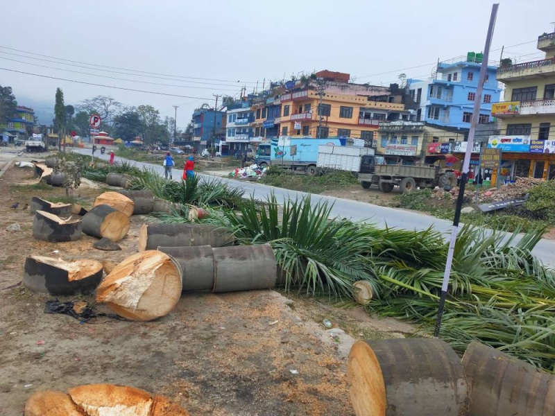 Muglin-Pokhara road expansion drive: Demolition of structures in Dumre begins