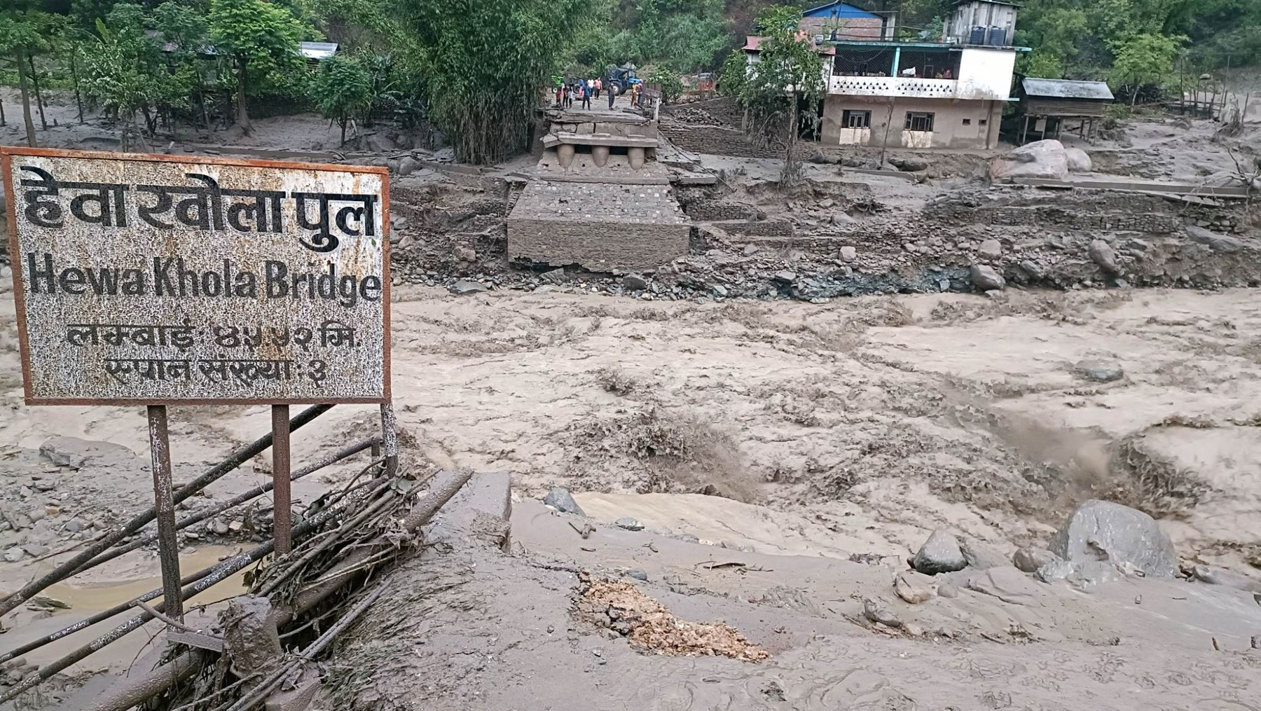 Vehicular movement from Taplejung at standstill after flood washes away Bailey bridge