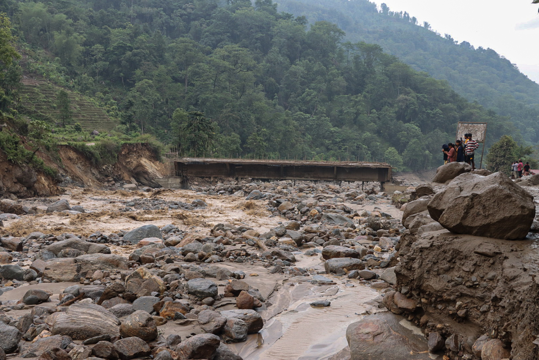 Flood in Taplejung: 3 houses washed away, Dobhan market at risk