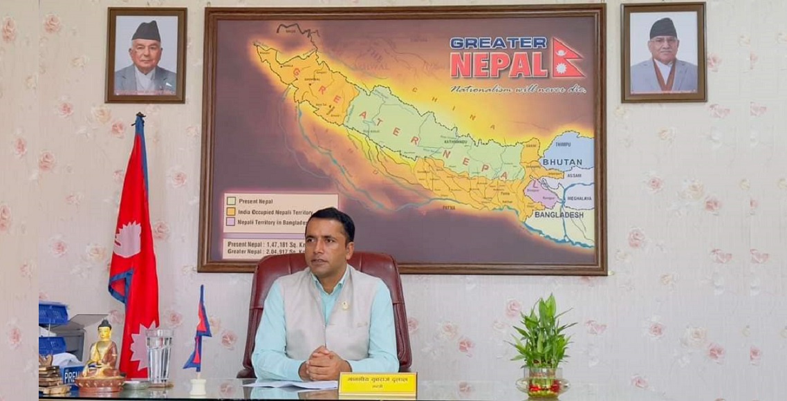 Map of Greater Nepal placed in the Ministry of Bagmati State