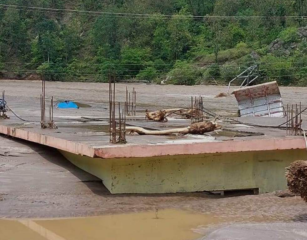 Flood damages water lift project in Sankhuwasabha