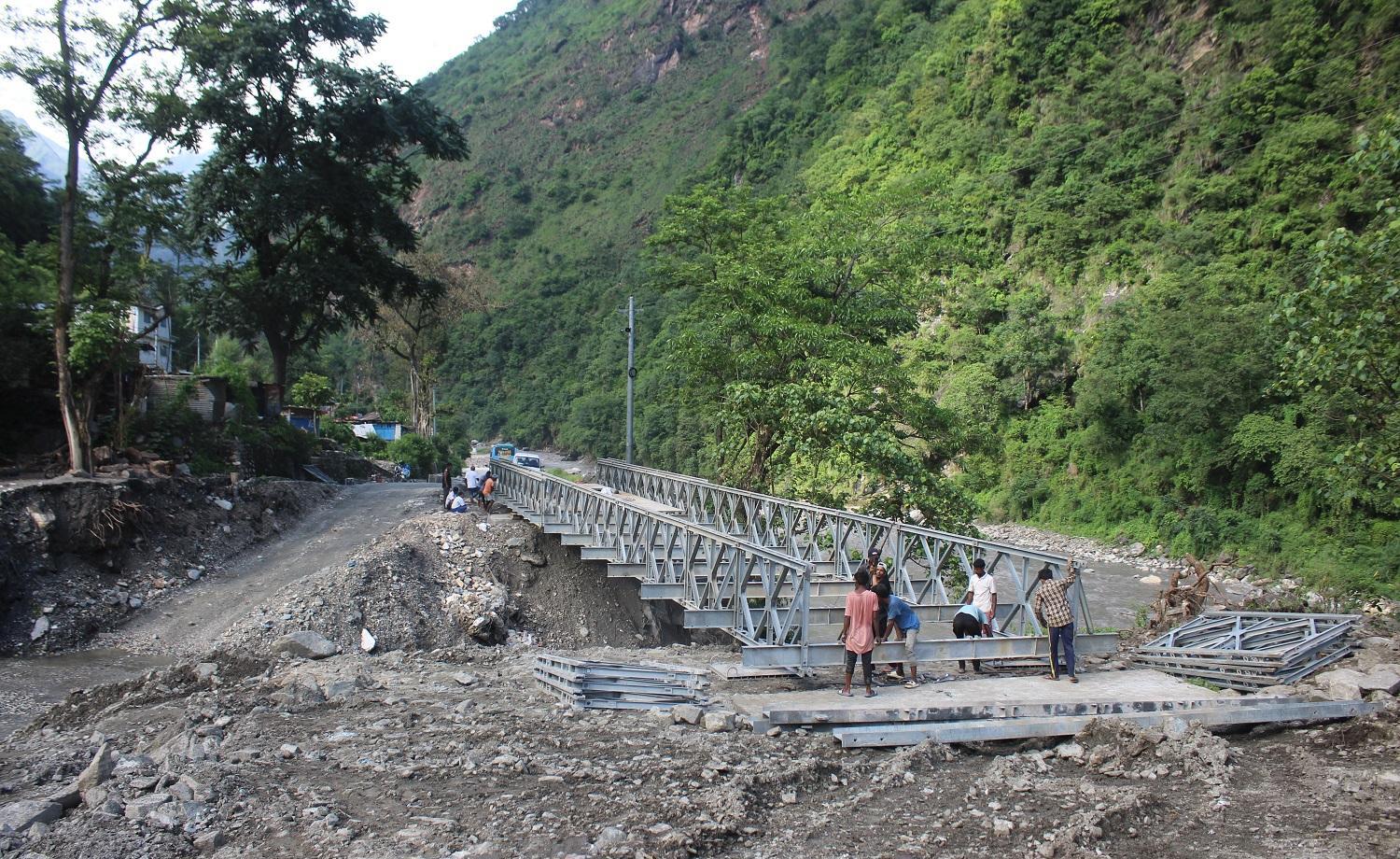 Bailey bridge installed over Bhurung rivulet in two weeks