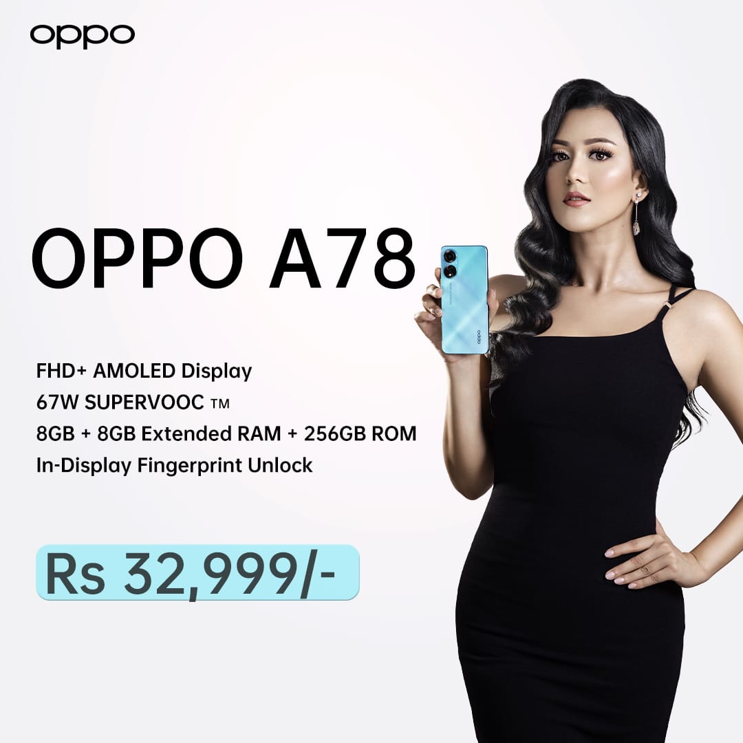 OPPO unveils new A78 with 67W SUPERVOOC TM flash charge, immersive FHD+ AMOLED Screen & dual stereo speakers