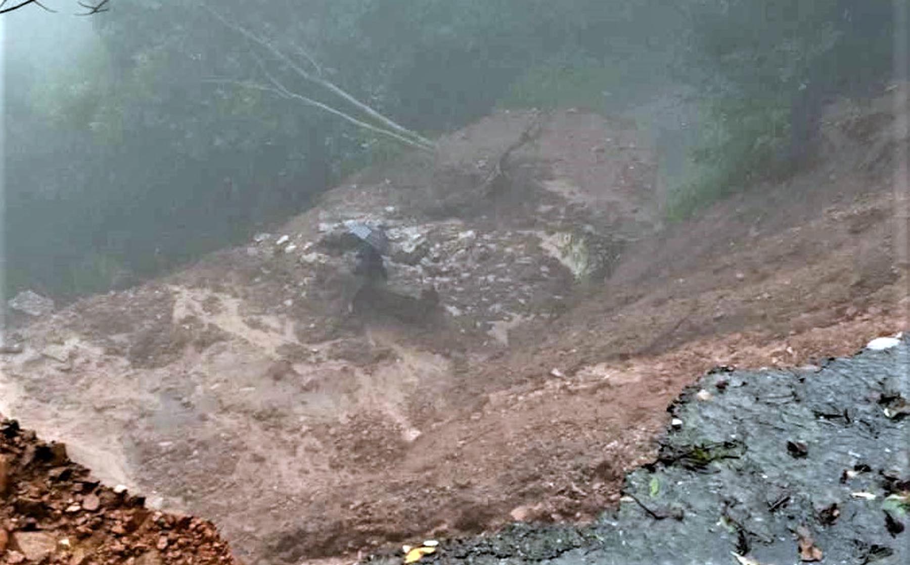 Siddhicharan Highway blocked as landslide occurs at Bhusune