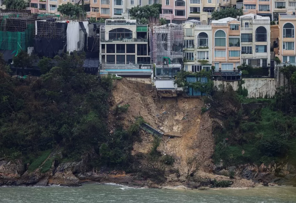 Hong Kong: Cliffside mansions at risk of collapse after record rains