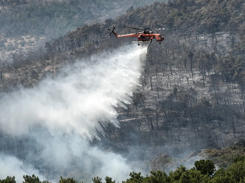 A massive wildfire in northeastern Greece is gradually abating, with ...