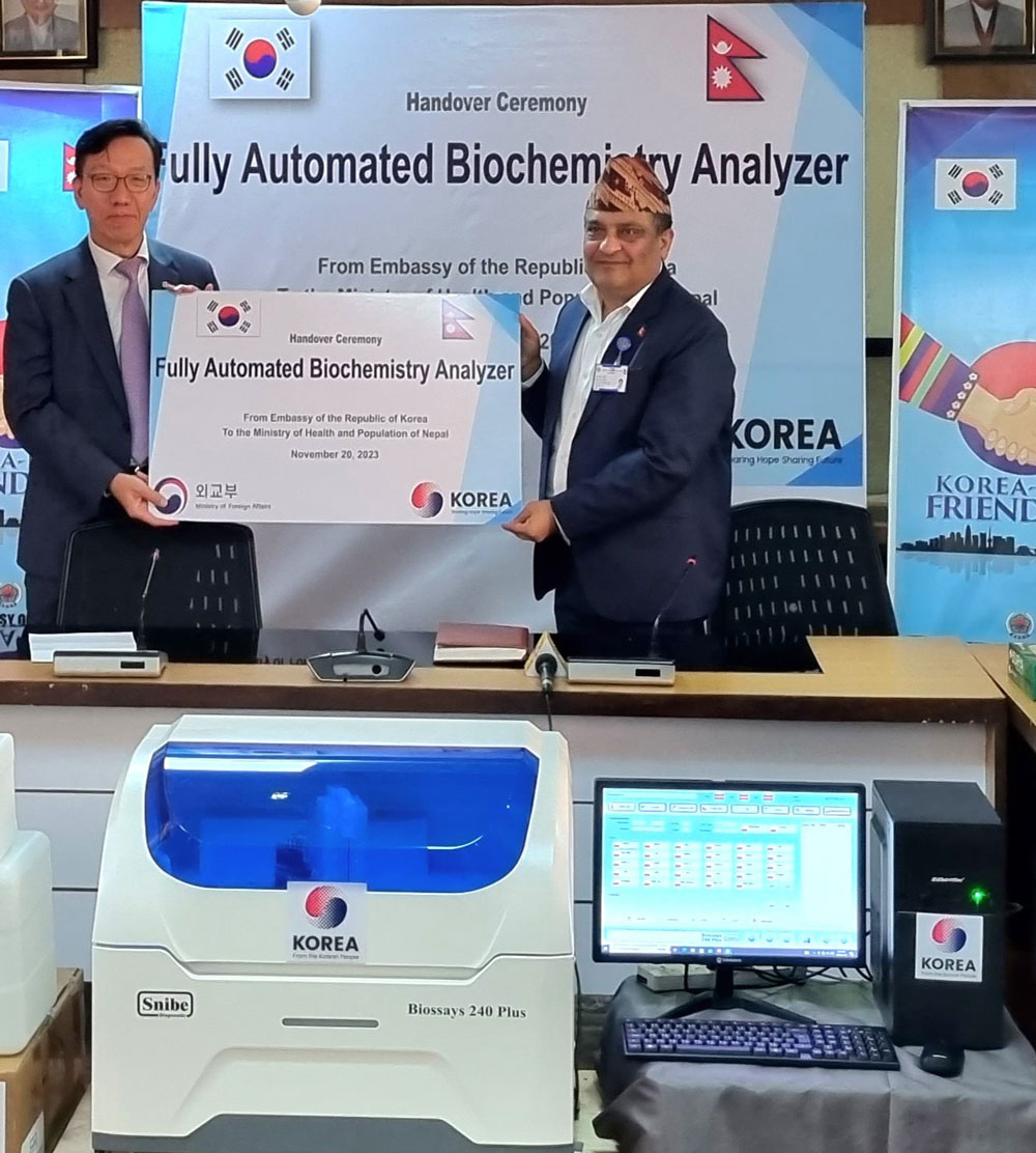RoK provides grant assistance of Fully Automated Biochemistry Analyzers to Nepal