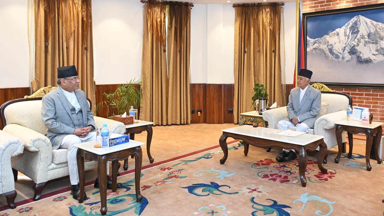 Prachanda met President before departing to UAE
