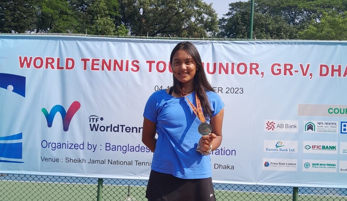 Nepal’s tennis player Sunira wons silver medal in Bangladesh tournament