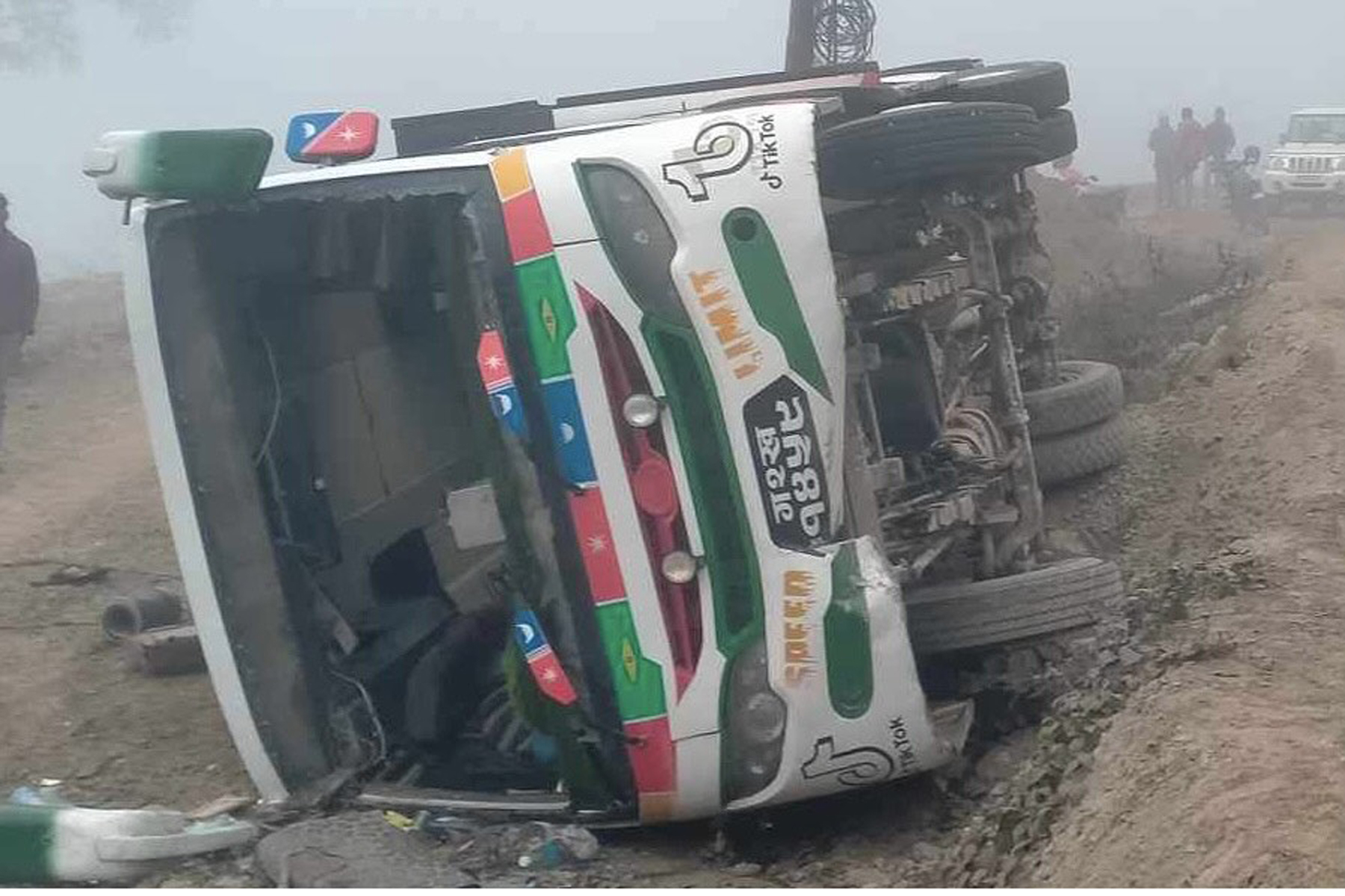 Bus accident in Tanahun injures 18 passengers (with name)