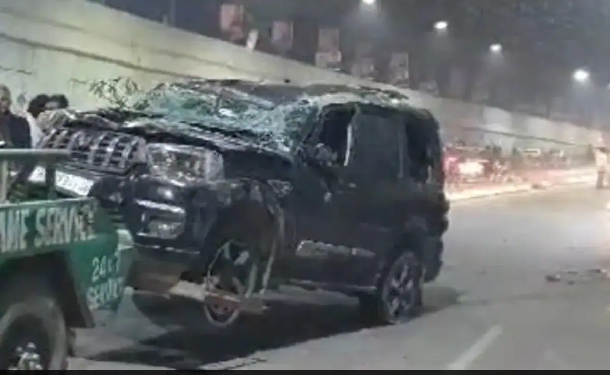 Gurugram: One dead, four injured after speeding SUV jumps divider, hits bike
