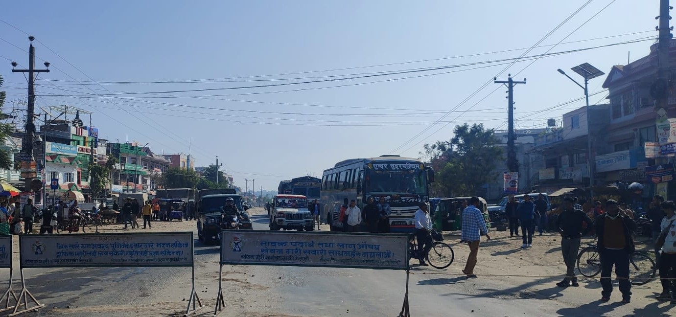 Bus collision claims pedestrian life in Kailali, East-West highway blocked