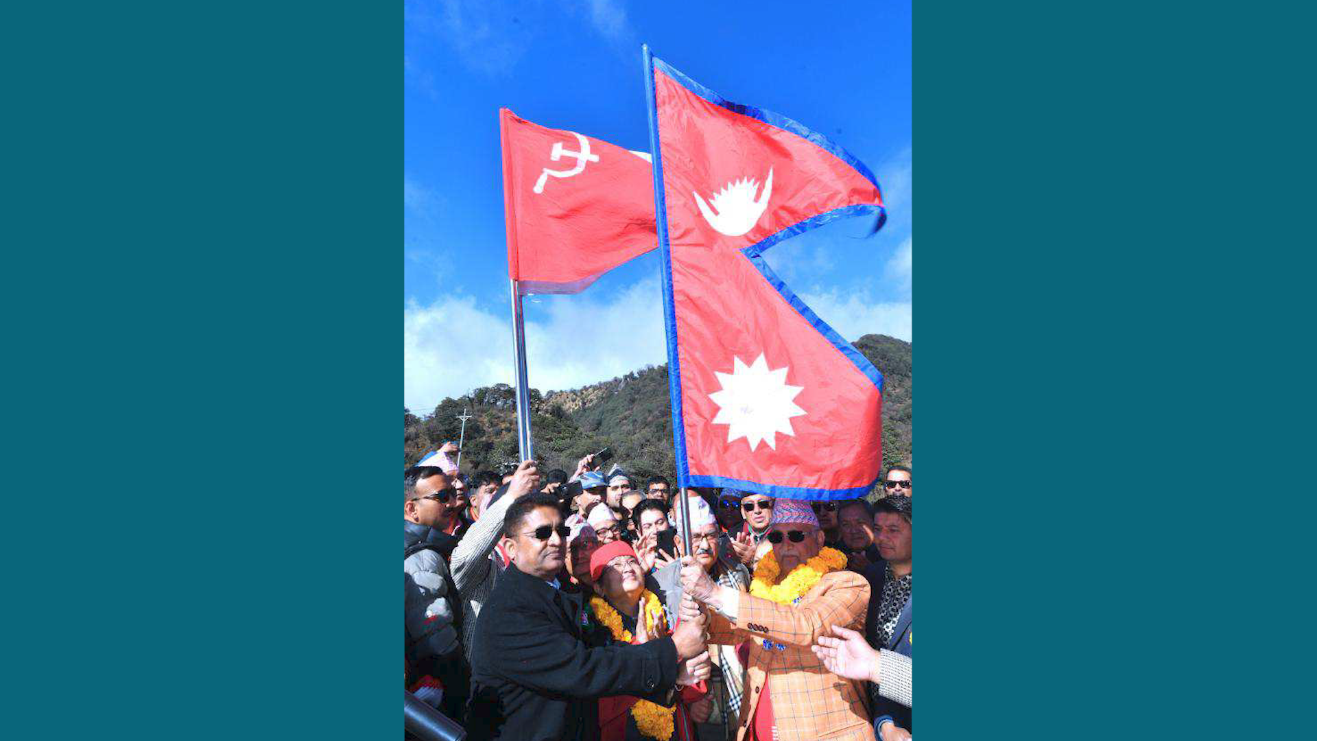 Oli hoisted the national flag on the last day of Sankalpa Yatra (photos)