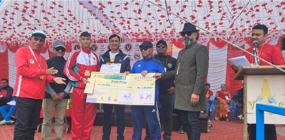 Rokaya of Tribhuvan Army Club clinches title of Gaindakot Half-Marathon