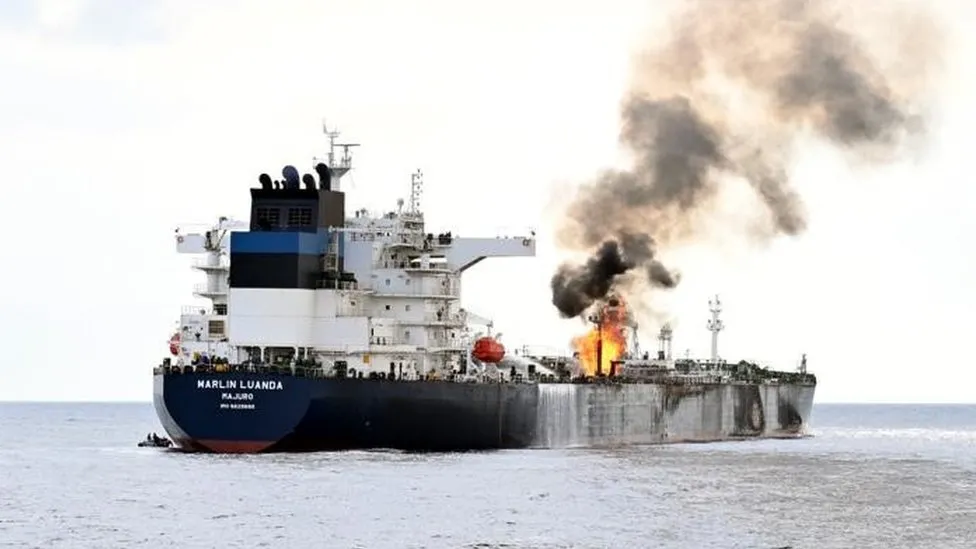 Houthis attack British-linked tanker Marlin Luanda in Gulf of Aden