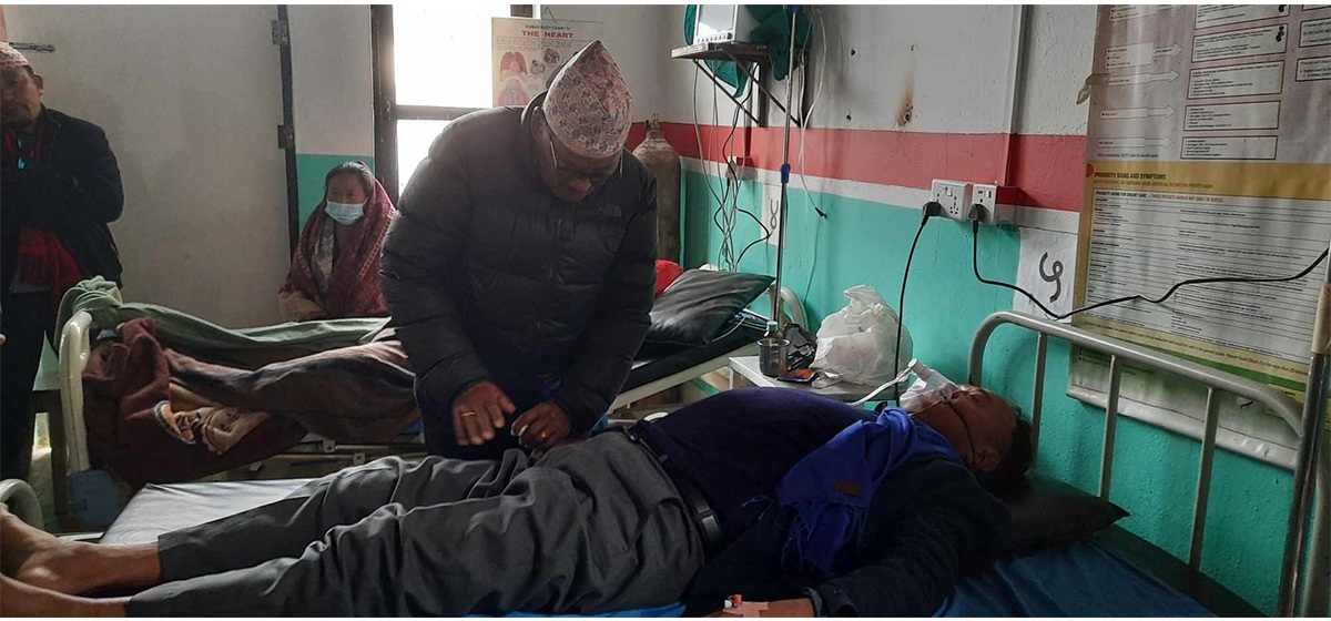 UML MP Nemwang being brought to Kathmandu for treatment