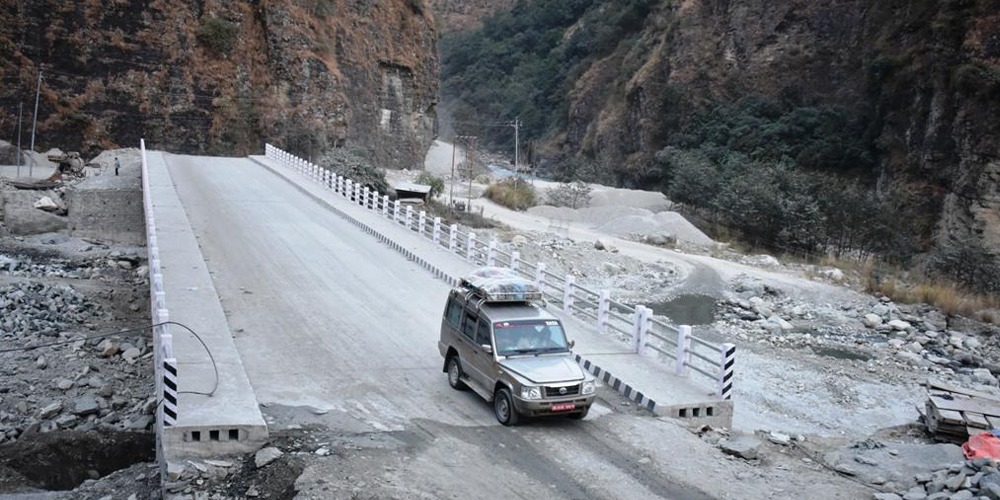 Bridge over Lo Manthang River constructed