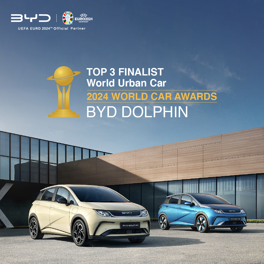 BYD shortlisted in the top three for the 2024 World Car Awards