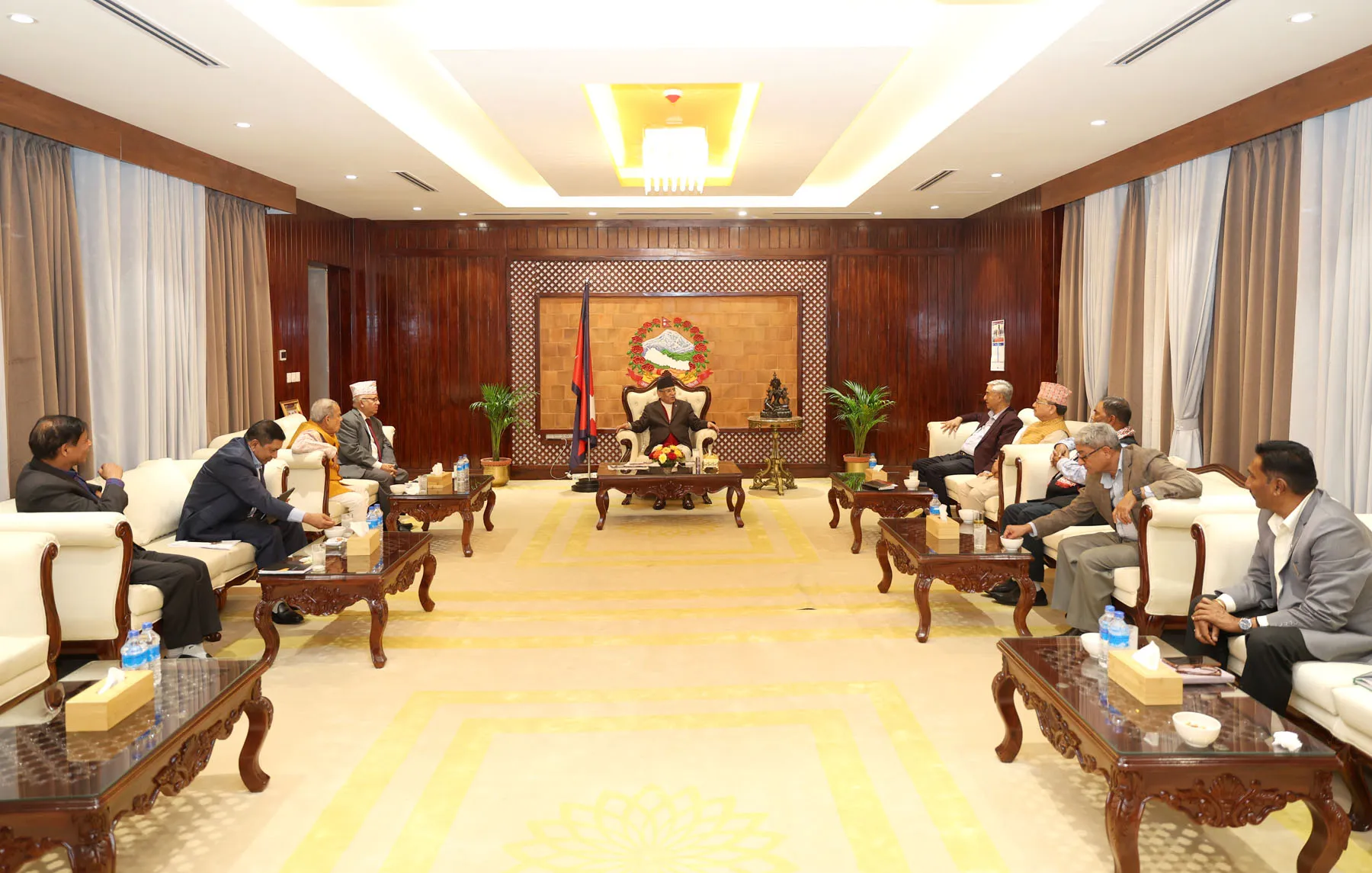 Meeting of ruling coalition ongoing at Baluwatar