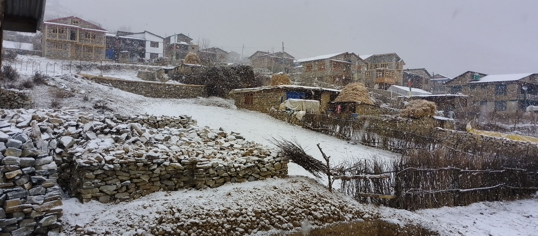 Heavy snowfall in Humla