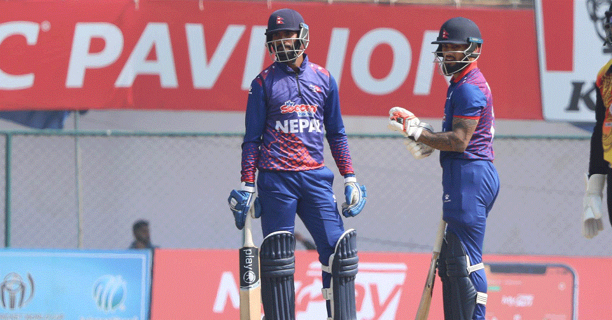 Nepal loses both openers after scoring 20 runs against Namibia