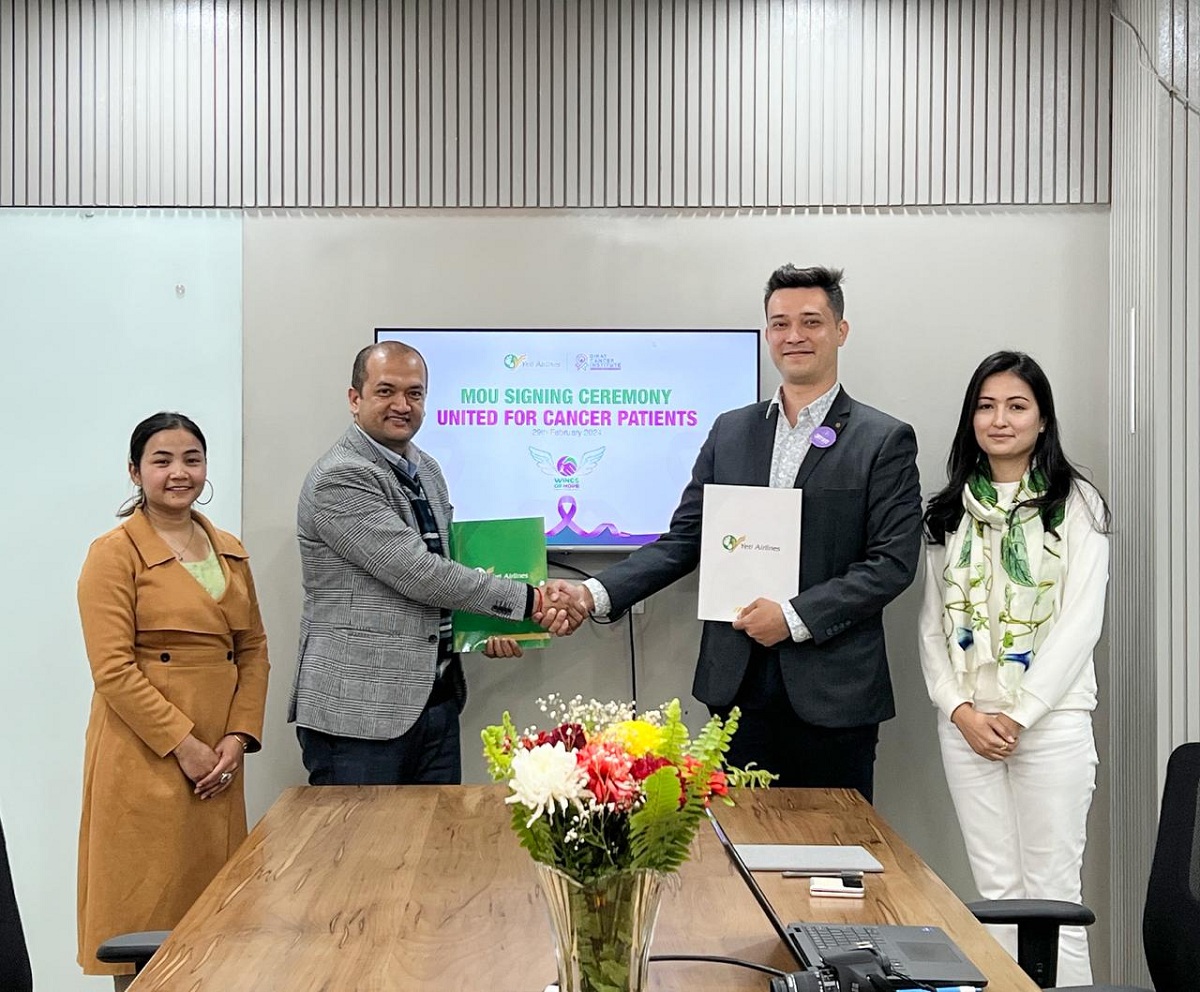 Birat Cancer Institute & Yeti Airlines sign agreement to provide free airline tickets for cancer patients