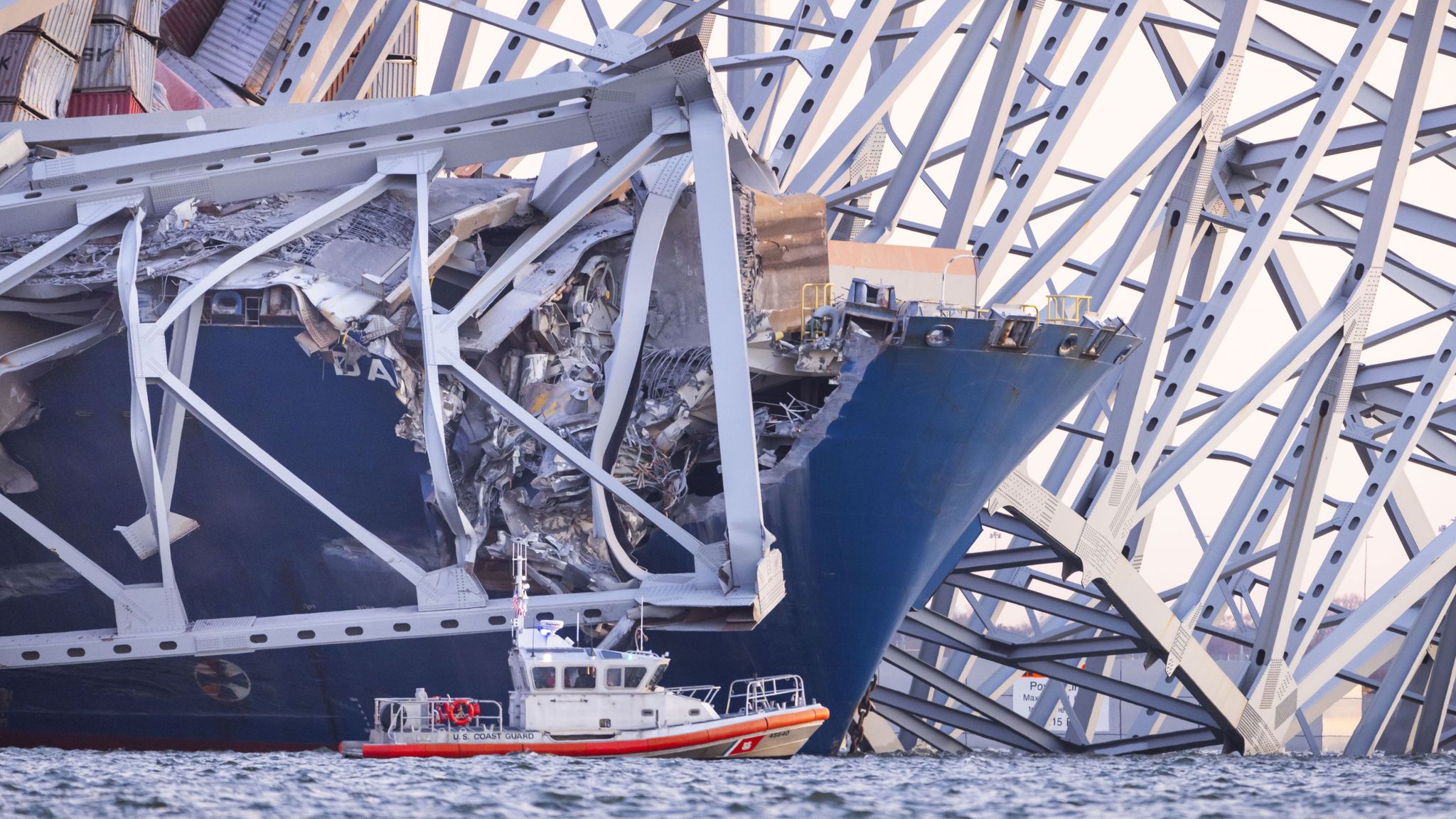 Baltimore bridge collapse: Six presumed dead after ship collides with bridge
