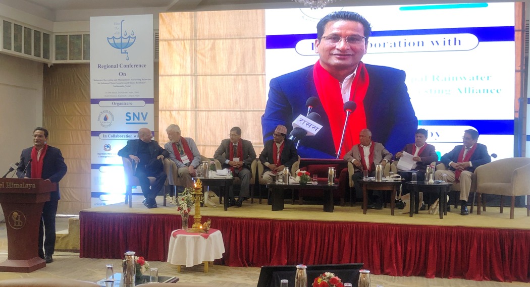 Minister Basnet stresses on rainwater harvesting to manage water needs