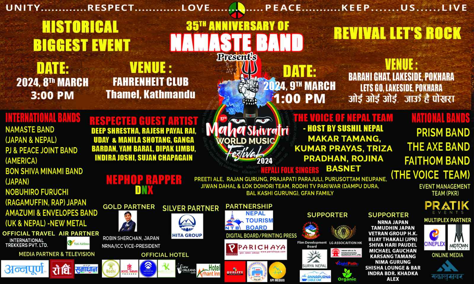 Namaste Band hosting 17th Mahashivaratri World Music Festival 2024