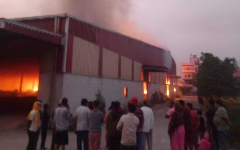 Fire at Bhagwati Plywood Industry in Jhapa