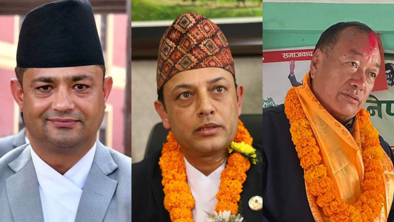 One minister each from UML, Maoist & RSP taking oath